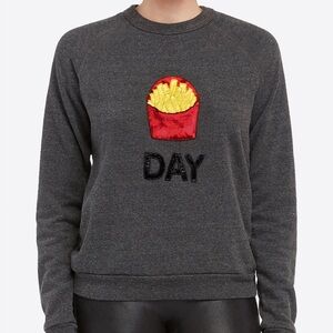 Bow & Drape + Spanx Fry Day Sequin Crewneck Sweatshirt sequins French fries